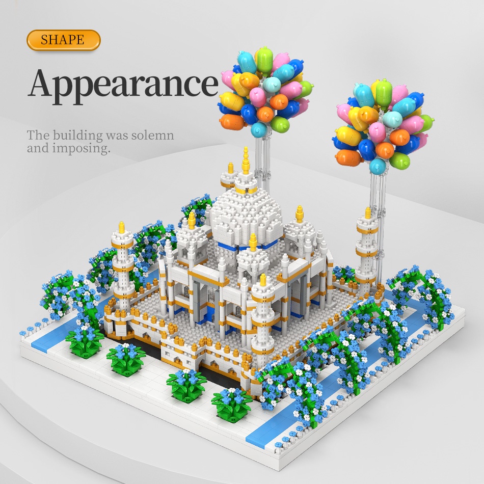 Taj Mahal Ornamen model Taman puzzle Rakitan micro Partikel Blok Bangunan Mainan