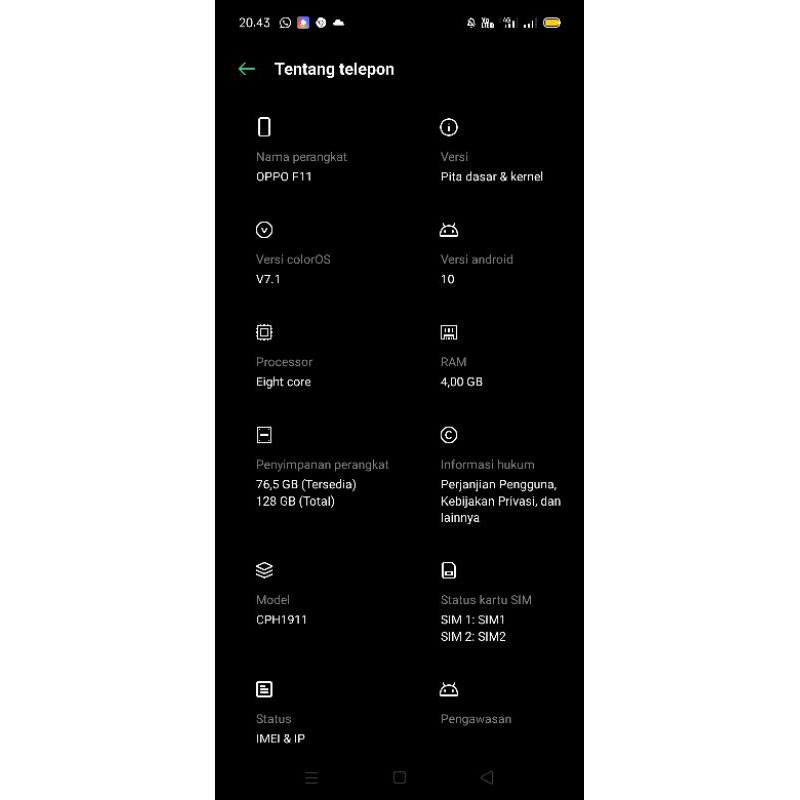 OPPO F11 4/128 (SECOND)