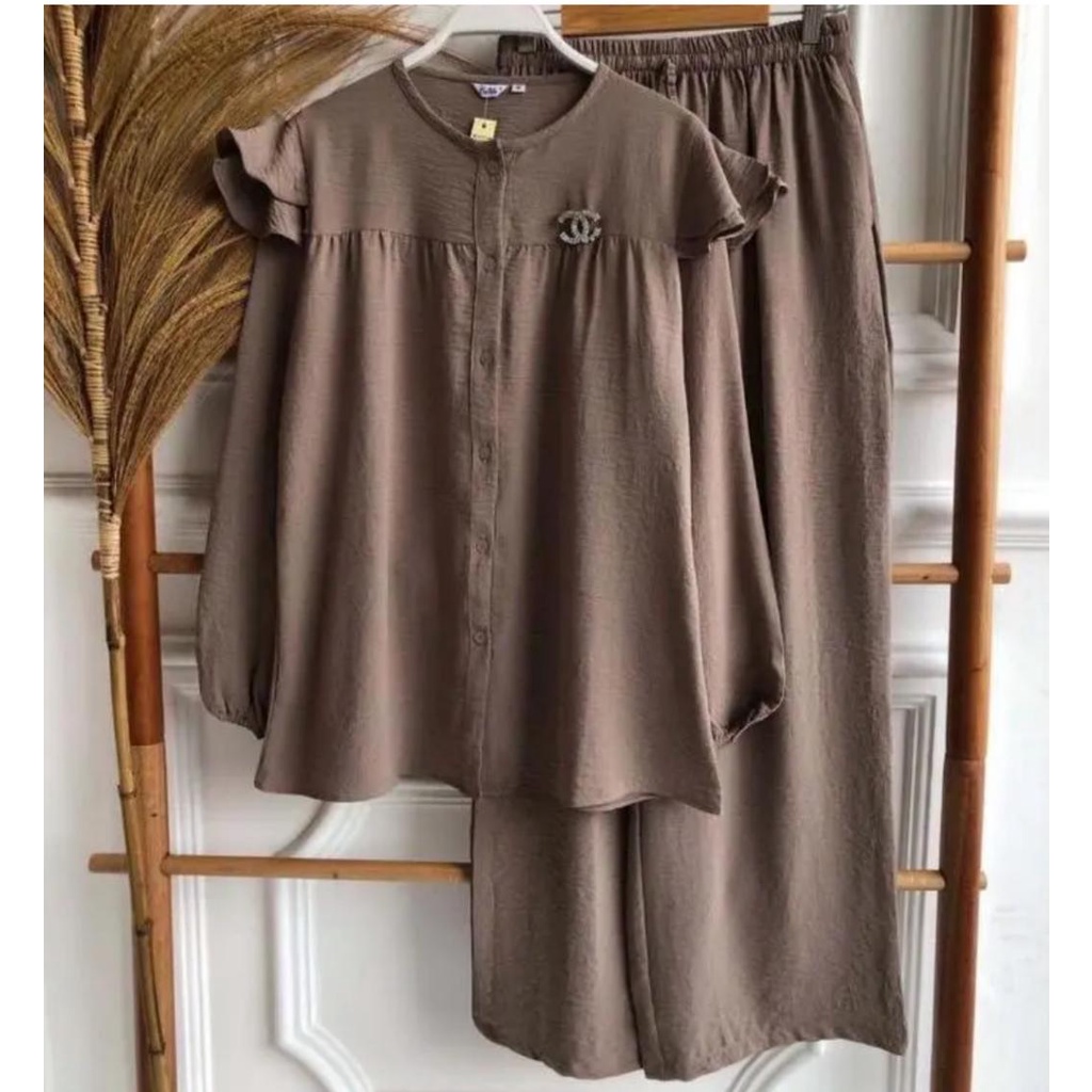 REVA ONE SET CRINKLE PREMIUM TERBARU VIRAL 2022 / REVA SETELAN CRINKLE KEKINIAN / REVA SET WANITA 20