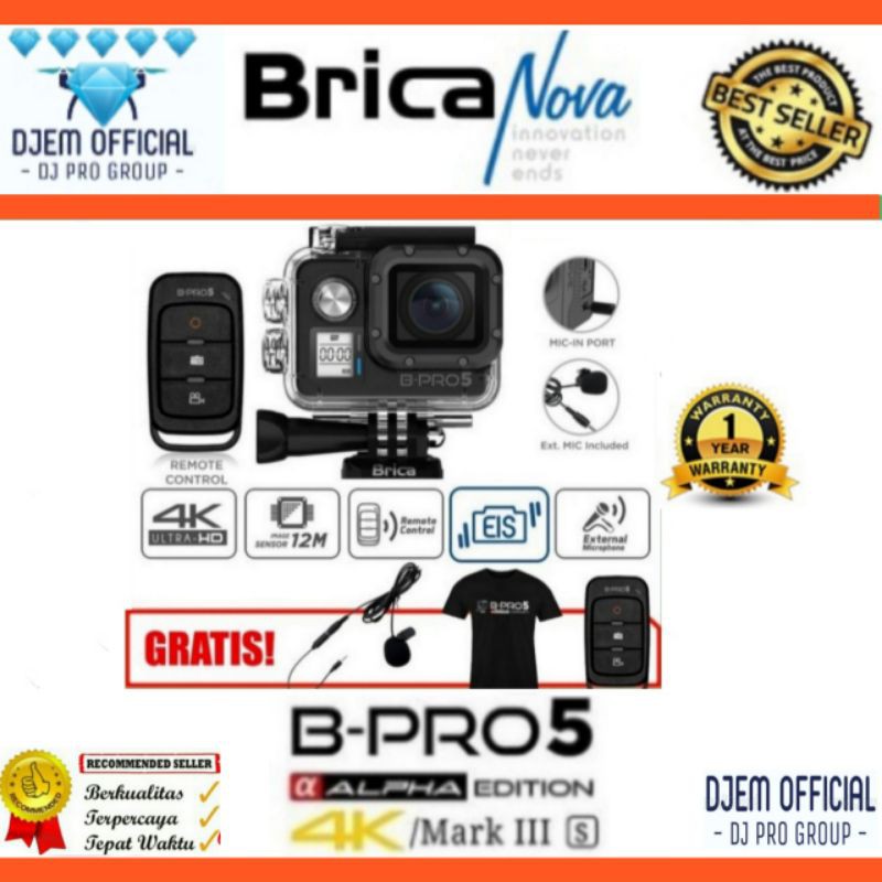 Brica B-PRO5 AE3S BLACK EIS Action Cam B PRO5 Alpha Edition m3 BPRO5 B PRO 5 AE3S Resmi
