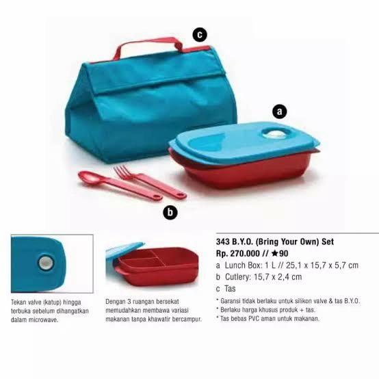 

Kotak Bekal Tupperware BYO Lunch Box BPA Free + Tas Bekal