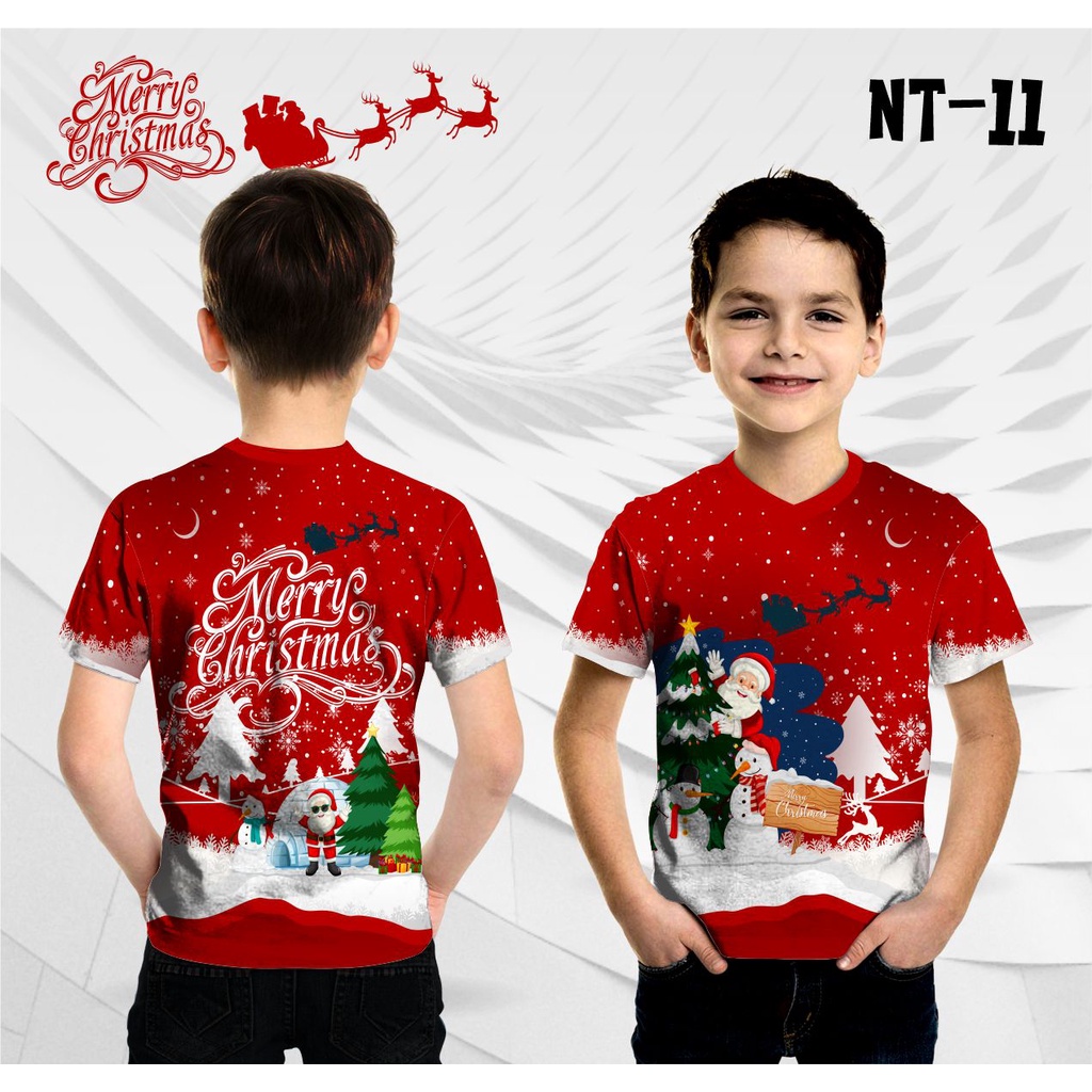 kaos santa kaos natal jersey natal anak terbaru 2021 custom nama dan logo