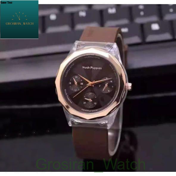 JAM TANGAN WANITA ELEGAN TERBARU 2021 HUSH PUPPIES OVAL BULAT CRONO OFF HIASAN HP-175 [G_W]