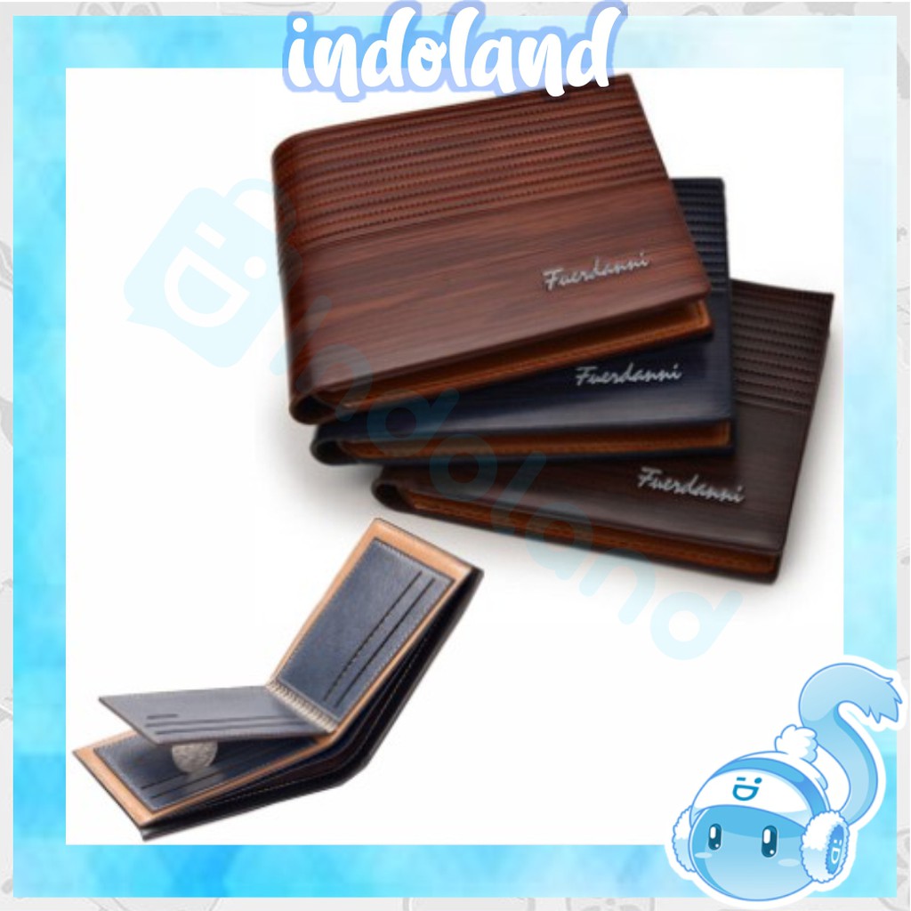 ☀ INDOLAND ☀ D020 Dompet Kulit Petak Pria Fuerdanni Kado Keren Elegan Wallet Grosir Import Batam