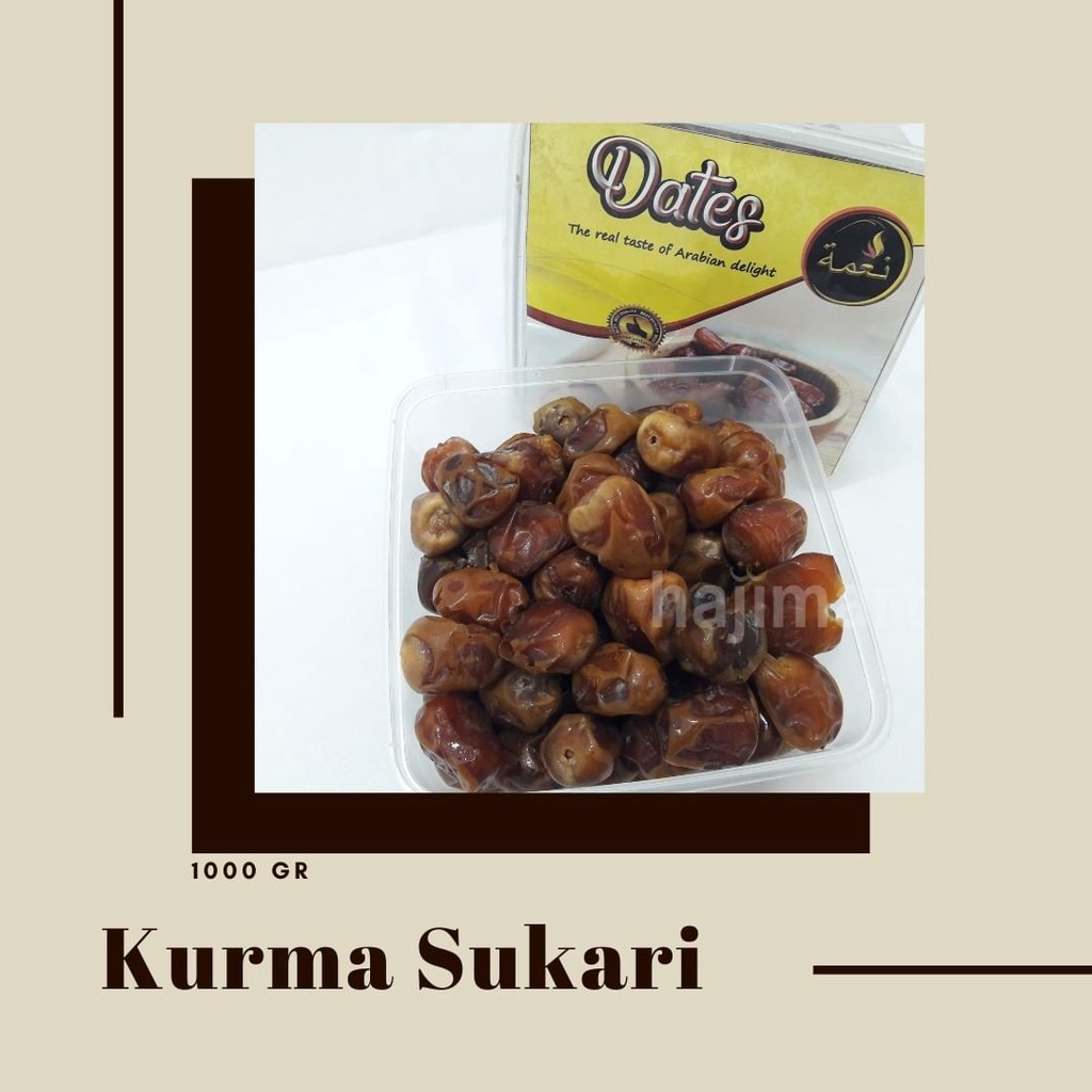 Kurma Sukari kemasan 1kg/ Kurma Sukkari Sukari Basah/ Sukari 100% Asli Original / Oleh Oleh Haji dan Umroh