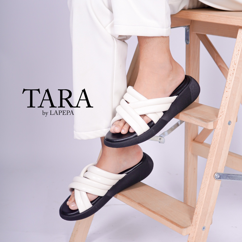 AVLINSTORE - tipe TARA Sandal Wanita Wedges Sendal Cewek Platform Kondangan Hak Tinggi 3cm Model Silang 3 Size 35 36 37 38 39 40 41