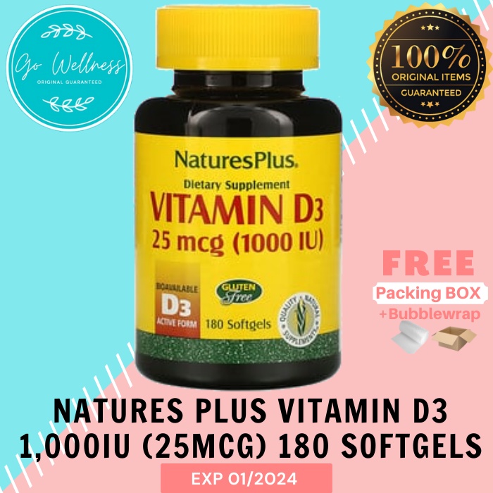 natures plus vitamin d3 1000iu 180 softgels