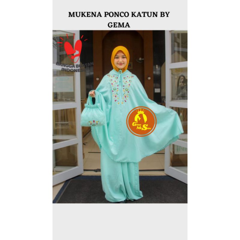 Mukena Katun Ponco Gema Warna Dan Motif Random