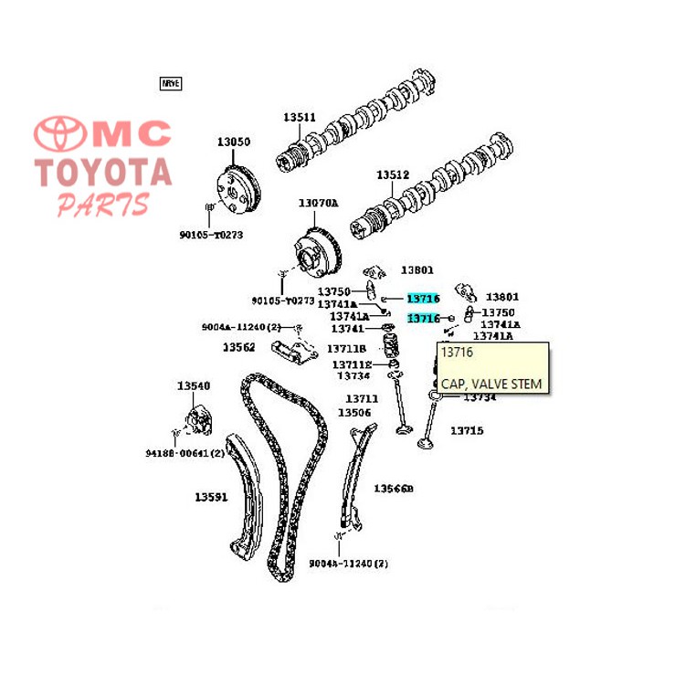 Lifter Valve Mangkok Koin Klep Innova Hiace Avanza Xenia 13716-0C030