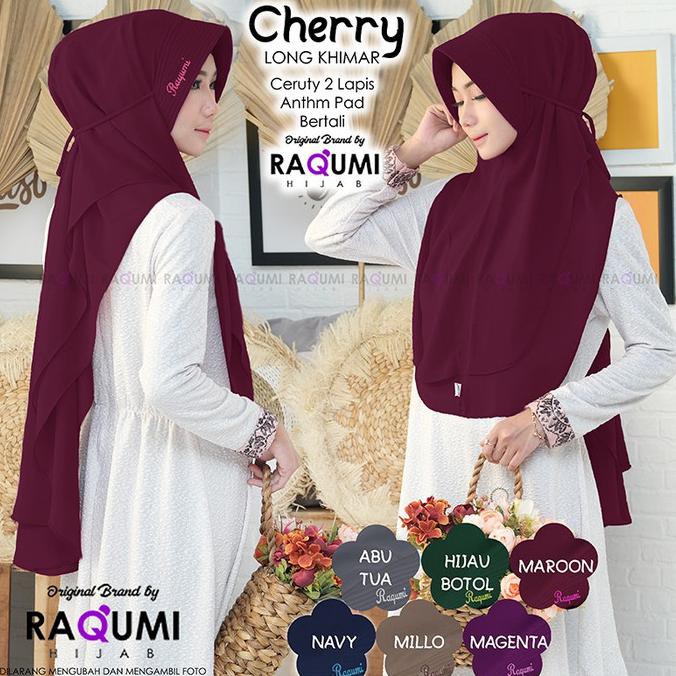 JILBAB CHERRY BUNGA ORI RAQUMI HIJAB TERBARU AGUSTUS
