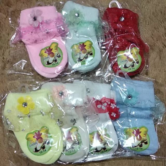 Kaos kaki renda pita anak bayi perempuan cewek newborn 1 2 tahun