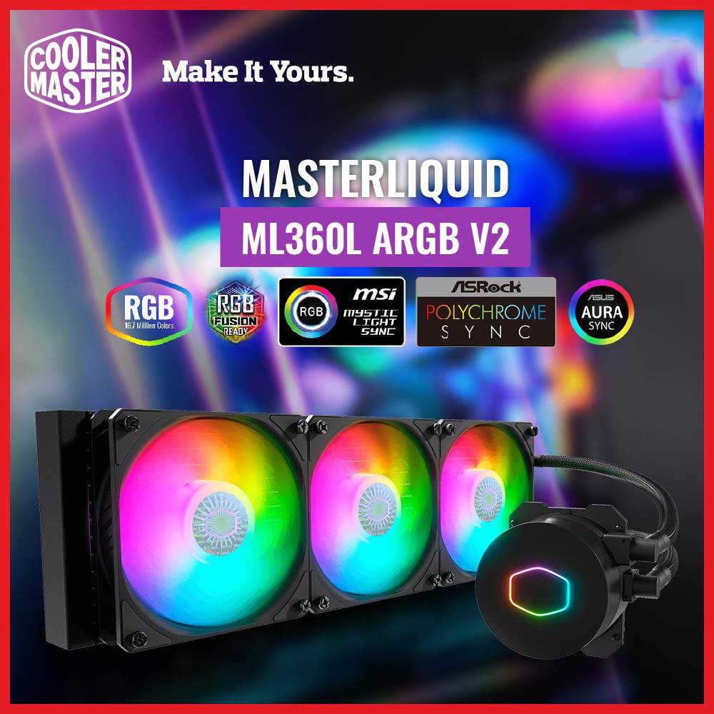 COOLER MASTER MasterLiquid ML360L ARGB V2 | Liquid CPU Cooler 360mm