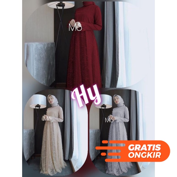 Lala Dress Gamis Remaja Kekinian Syar I Terbaru Modern Muslim Drees Wanita Murah Polos Fashion Naish