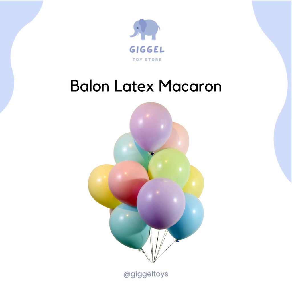 [ Giggel ] Balon Latex Macaroon - Balon Karet Polos 12 Inch - Perlengkapan Party Supply - Dekorasi Pesta Ulang Tahun