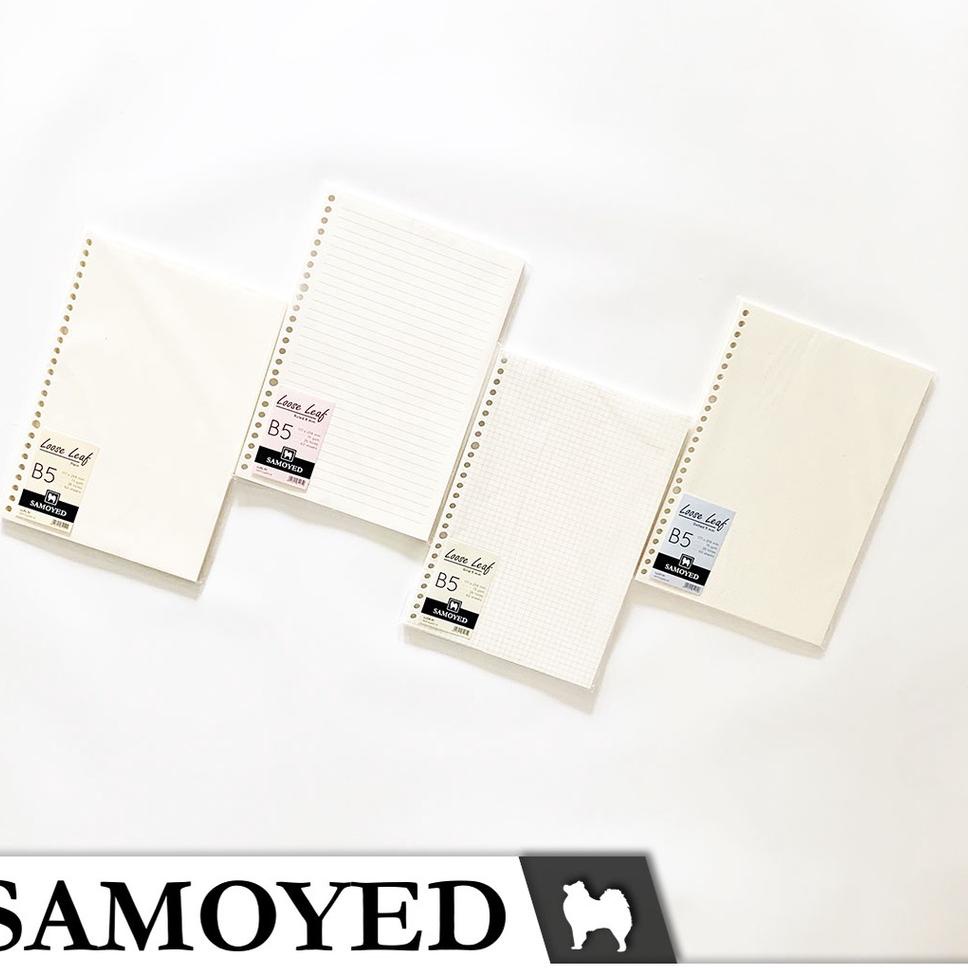 

[PRODUK RPNLS] Loose Leaf B5 , 26 Holes isi 60 Lembar Samoyed LL-51 Plain Ruled Grid Dotted Polos Garis Kotak Titik PQT