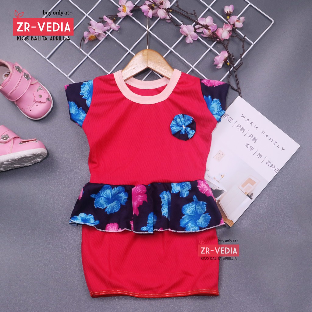 Dress Lori Bayi 3-18 Bulan  / Dres Baby Anak Perempuan Baju Pesta Lengan Pendek Murah Harian Adem