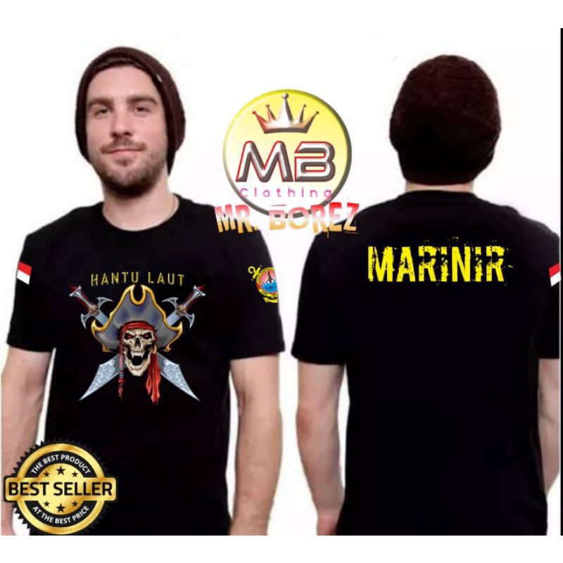 KAOS HANTU LAUT LENGAN PENDEK / KAOS KORPS MARINIR HANTU LAUT / ATASAN KAOS TNI AL / BAJU KORPS MARI