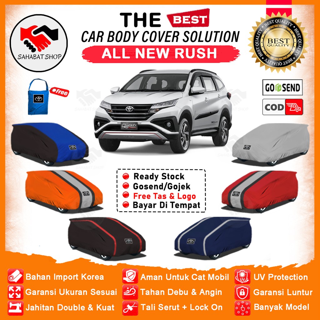 Body Cover Mobil Rush / Sarung Alll New Rush GR 2022 2023 Outdoor / Selimut Tutup Mobil Rush 2018 2019 Pelindung Jas Mantol Bungkus Kelambu Terpal Kerodong Pembungkus Kerudung Penutup Mantel Toyota Rush TRD Waterproof