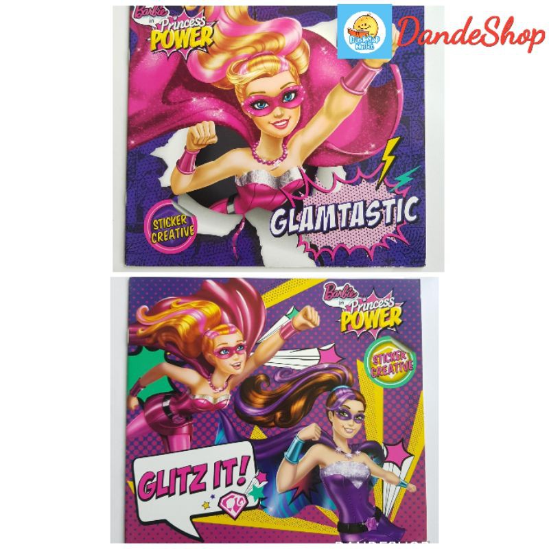 

Barbie in Princess Power Sticker Creative - Glamtastic / Glitz It - Buku Stiker Kreatif anak