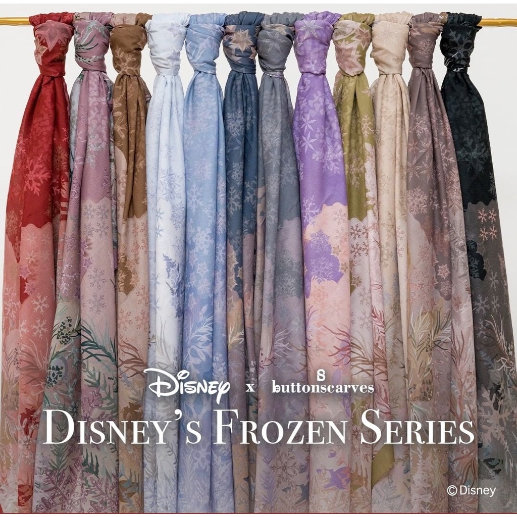 Disney's Frozen Buttonscarves Square XL Black, Teaberry