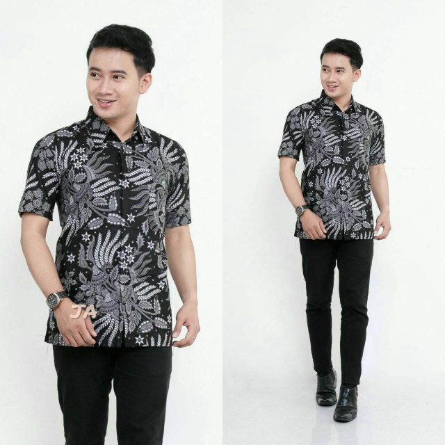Bswart Batik Hrb026 Kenongo Hem Pendek Padi Pekalongan M L Xl Batik Pria Murah Modern
