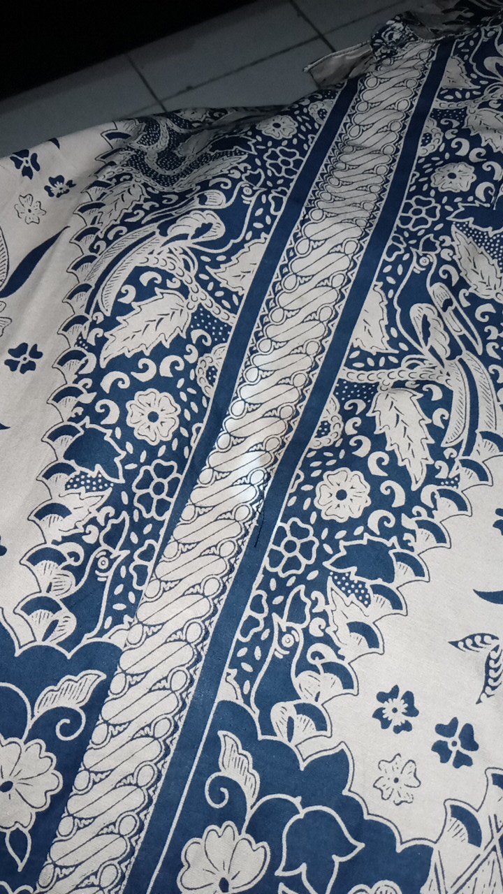 Bantara Navy Kemeja Batik Pria Full Furing Bahan Katun Primisima