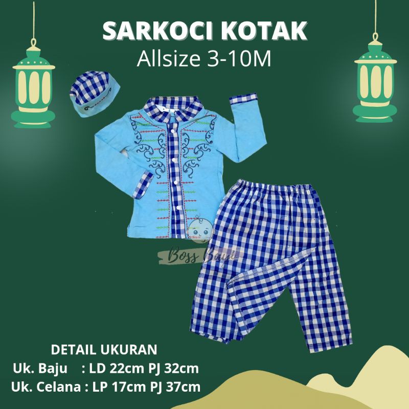 SARKOCI Sarung Celana Koko Peci Bayi Anak / Baju Lebaran