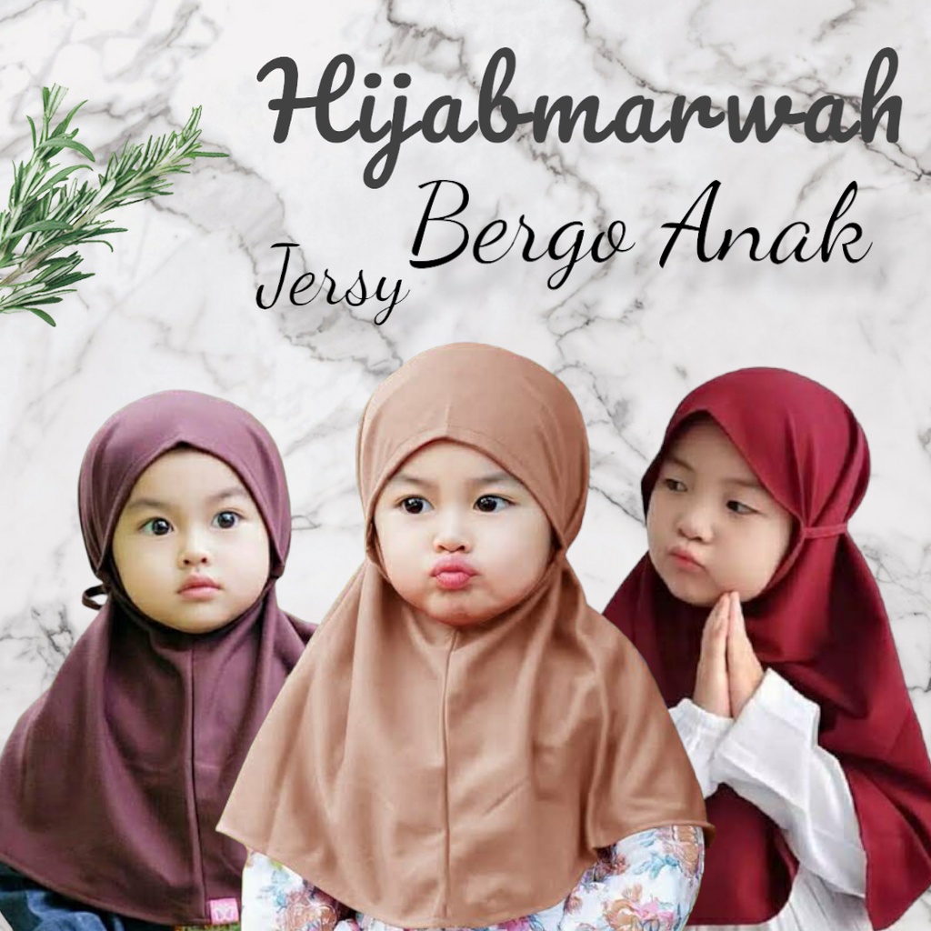 JILBAB INSTAN TALI / BERGO ANAK / HIJAB ANAK PEREMPUAN IKAT KEPALA BAHAN PREMIUM LEMBUT / BERGO MARY