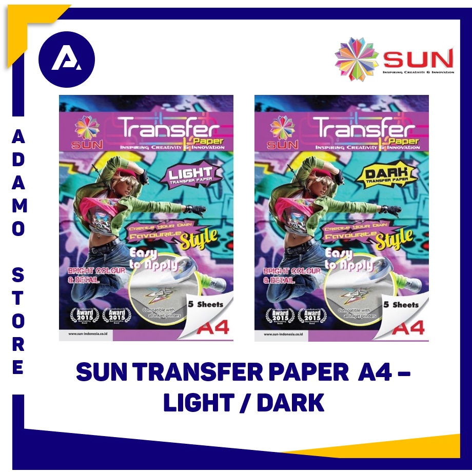 Kertas Transfer A4 Sun Transfer Paper Light / Dark Next Generation A4
