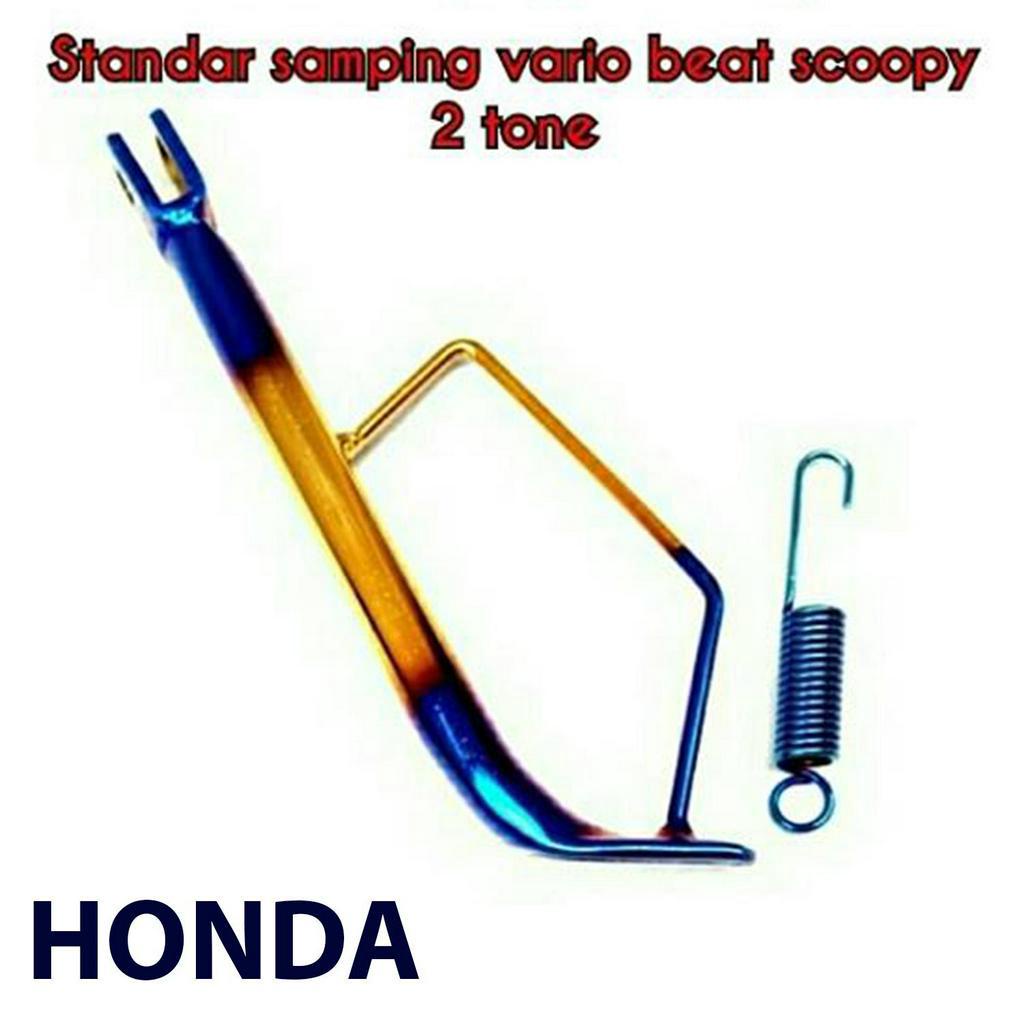 Standar Samping 2 Tone Blue Gold Matic Yamaha Honda Mio Beat Vario Ring 17