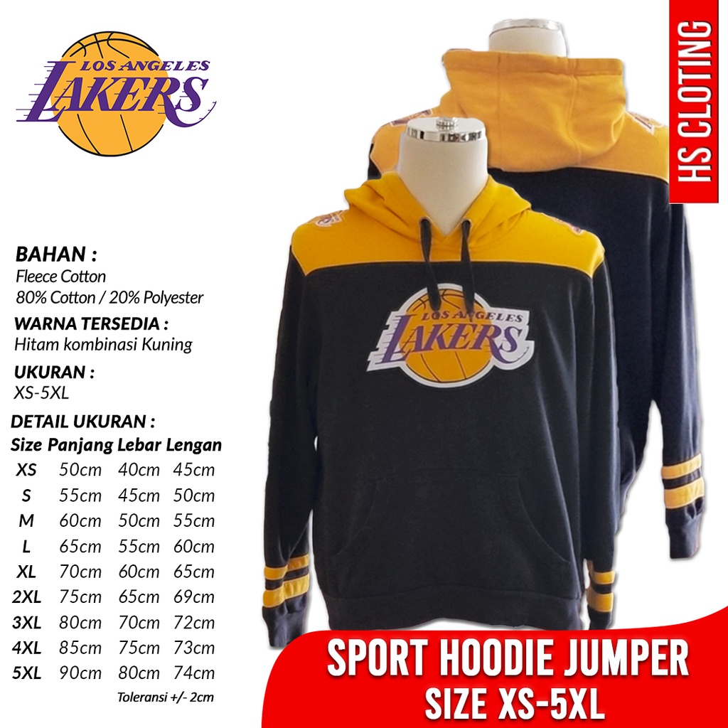 Jaket Basket XS-5XL Los Angeles Lakers NBA Basketball Western Conference Team Hoodie Jumper Bahan Ka