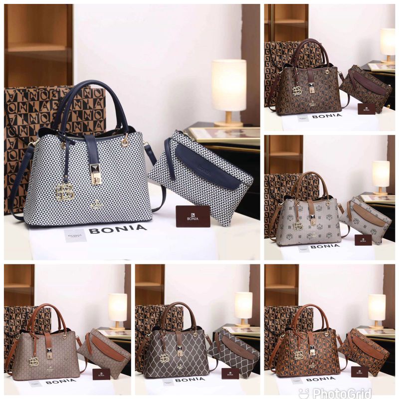 TAS SLINGBAG BONIA SET 8063 WITH PAPERBAG TAS JINJING TAS WANITA SELEMPANG IMPORT