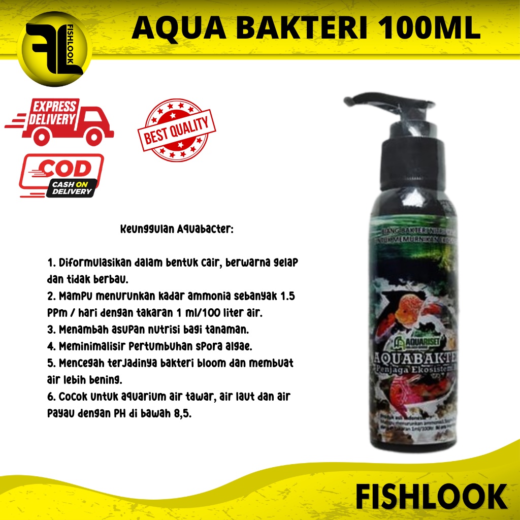 AquaBakter 100 ml 250ml - Bakteri Cair Aquarium / Kolam - Liquid Bacteria