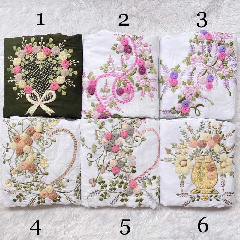 MUKENA BORDIR TILE TERUSAN LAJURAN DEWASA RAYON PUTIH