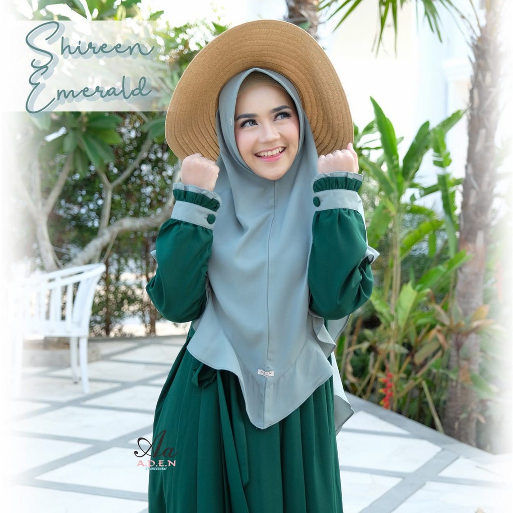 Gamis Set Polos Murah Wollycrepe Premium Shireen Ori by Aden Hijab