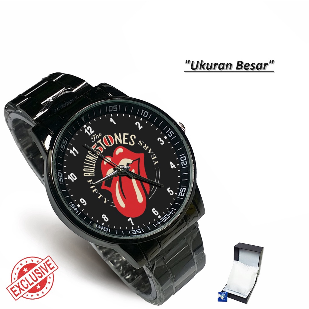 Jam Tangan Rantai Couple THE ROLLING STONES - 2 (Awesome)