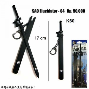 Gantungan kunci pedang kirito elucidator sword art online/spade anime