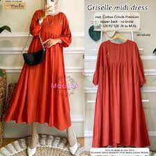 Griselle Midi Dress Wanita Rayon Cringkle Jumbo Big Size