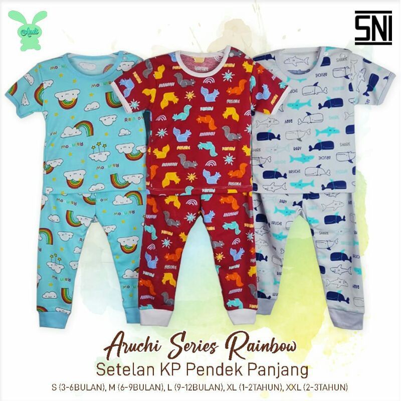 Setelan CPR (Baju Pendek Celana Panjang) Aruchi Baby