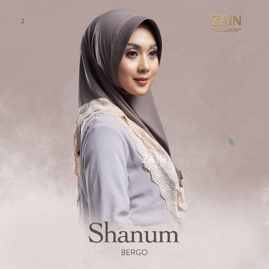 Jilbab Instan Bergo Shanum Ori Zain Collection-MOCCA TANAH