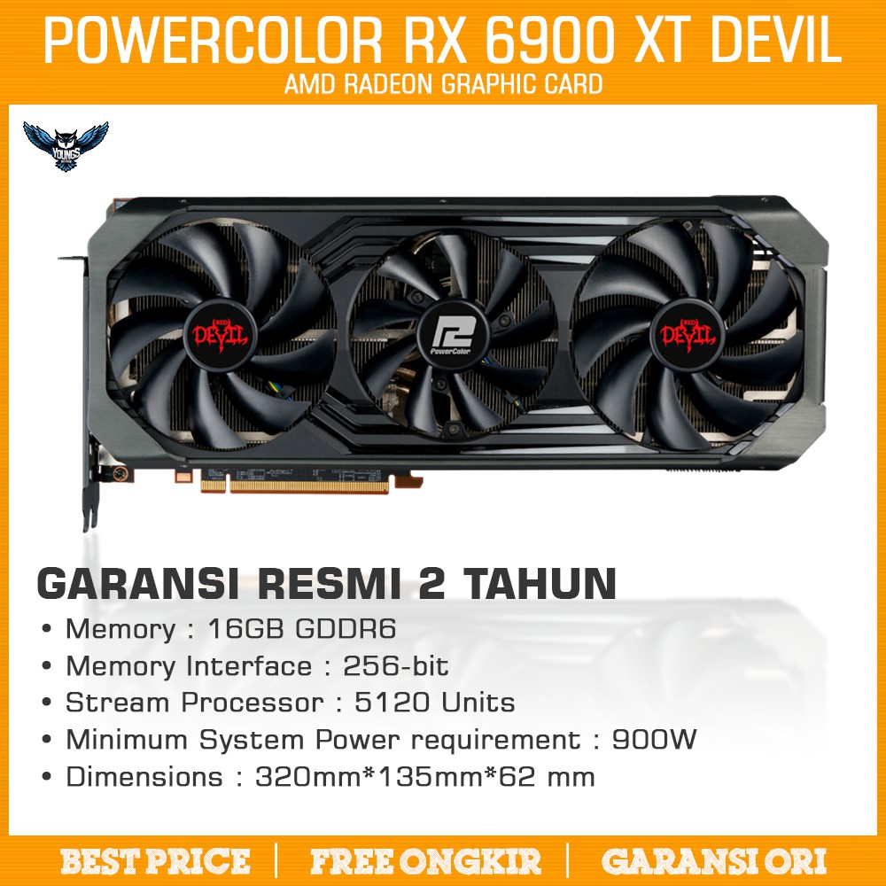 POWERCOLOR RX 6900 XT RED DEVIL OC - 16GB DDR6 VGA AMD RADEON 6900XT