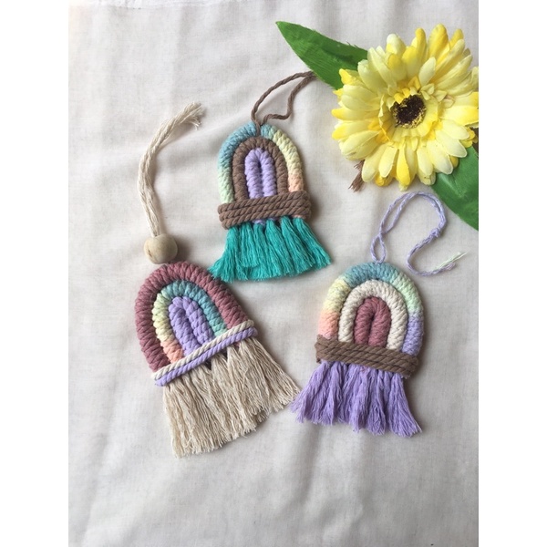 RAINBOW KEYCHAIN MACRAME BESAR // GANTUNGAN TAS // GANTUNGAN KUNCI