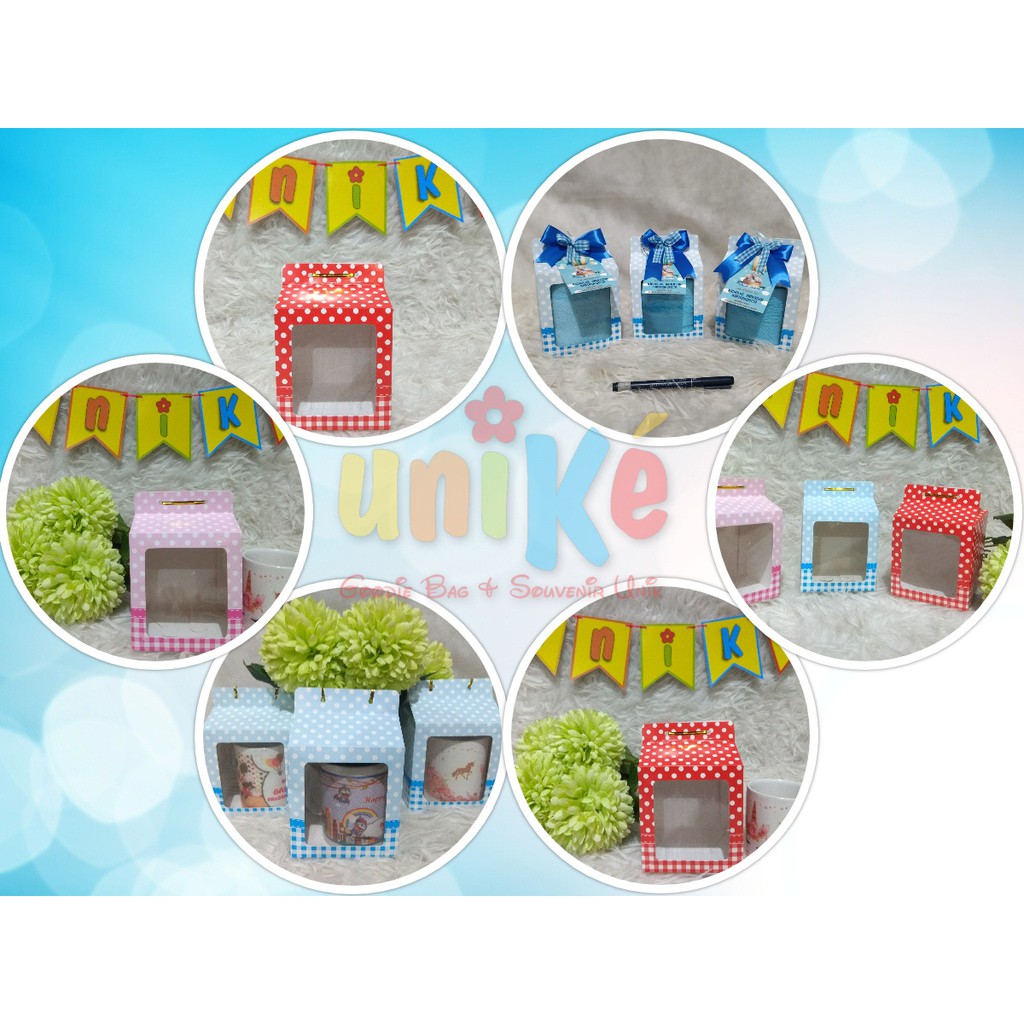 PAPER BOX MUG Packing Souvenir Gelas Handuk Bingkisan ulang tahun anak Hampers Murah