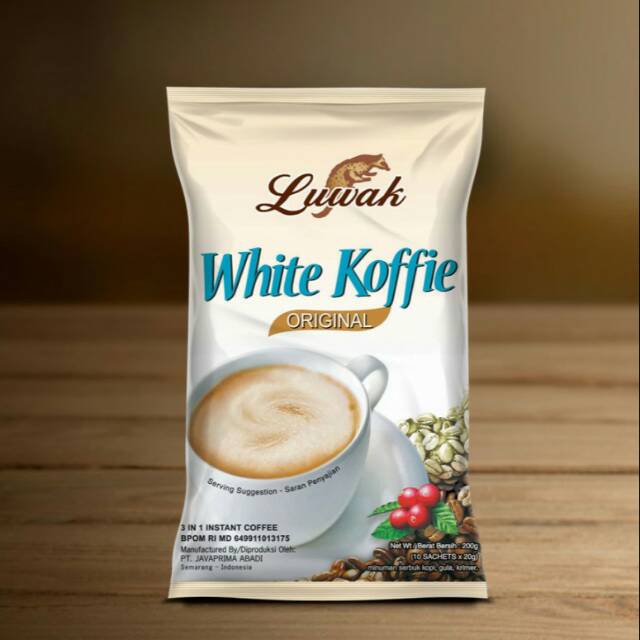 Luwak White Koffie Original 10x20 Gram | Kopi Luwak White Coffee