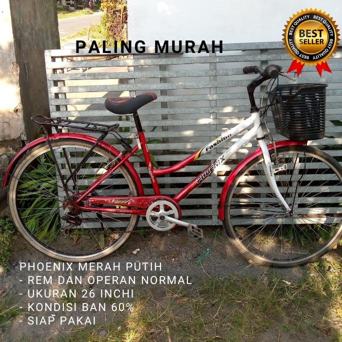 [Art. V579Z] Sepeda keranjang cewek wanita perempuan dewasa ukuran 26 bekas siap pakai speda phoenix