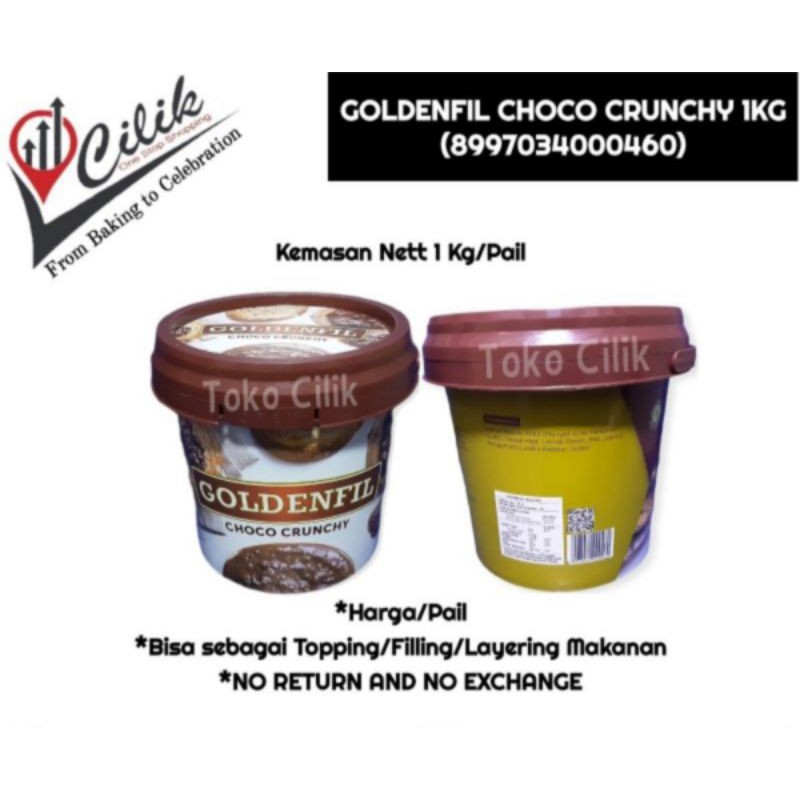 

goldenfil selai coklat choco 1kg crunchy jam oles topping kue roti donat