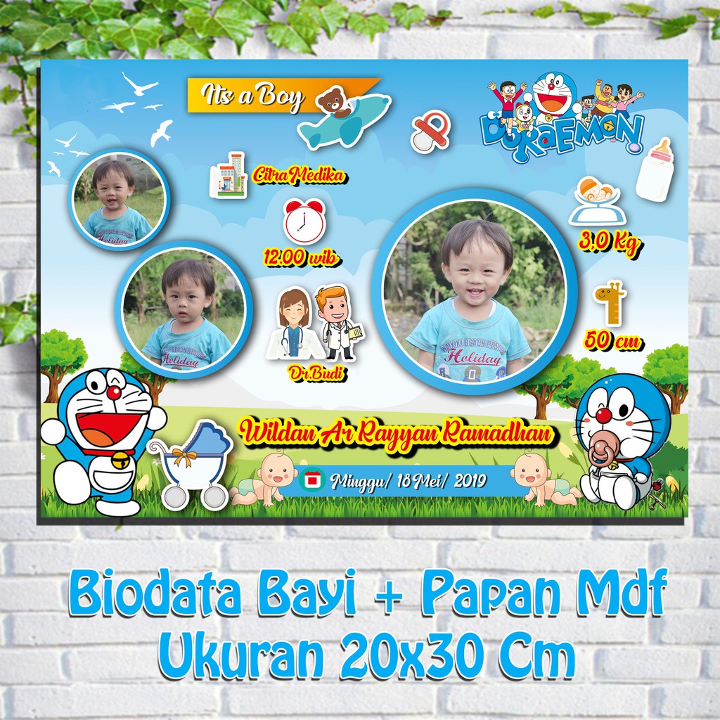 BIODATA BAYI + PAPAN MDF Ukuran 10RS
