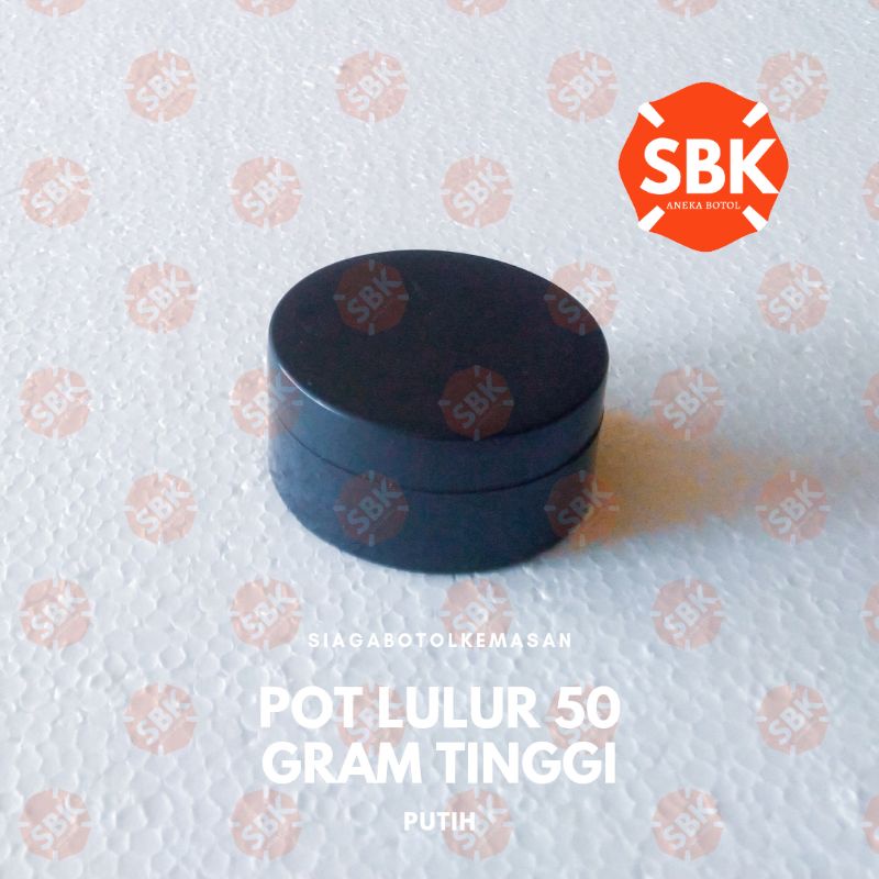 Pot Lulur 50gram tinggi Hitam