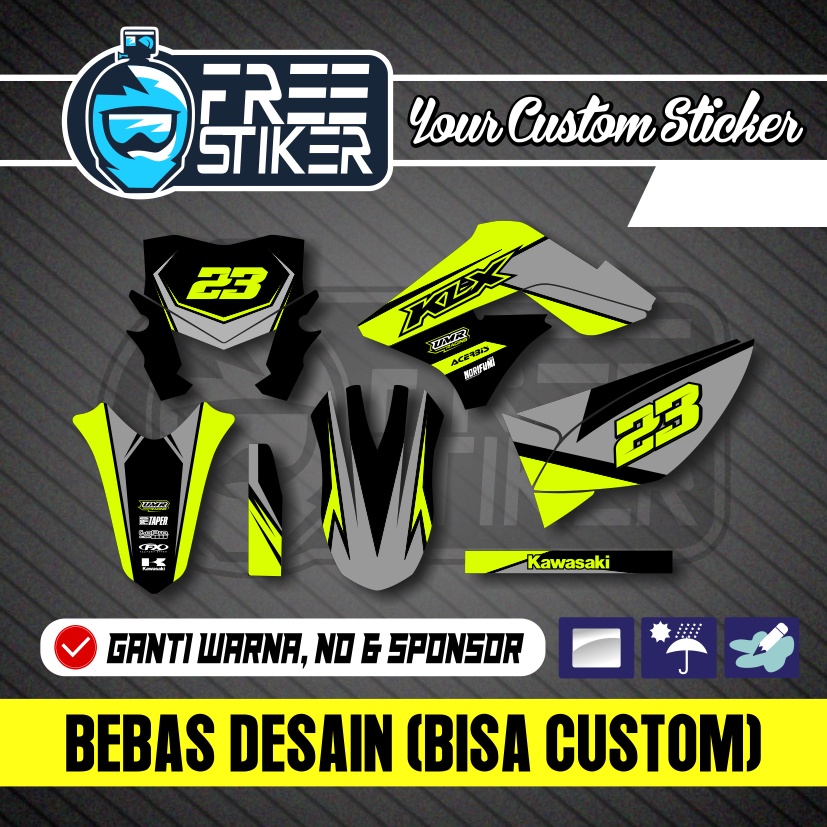 DECAL STICKER STIKER KLX 150 S OLD LAMA HIJAU STABILO ABU HITAM