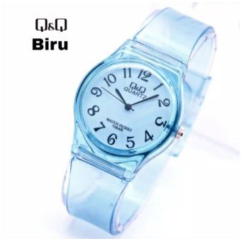 READY STOCK Jam Tangan Pria Wanita QnQ Q&amp;Q Jelly Rubber Transparan Karet Murah QQ001 Women Watch